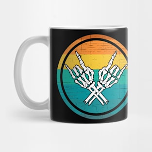 Skeleton Hands Devil Horns Rock Lover Mug